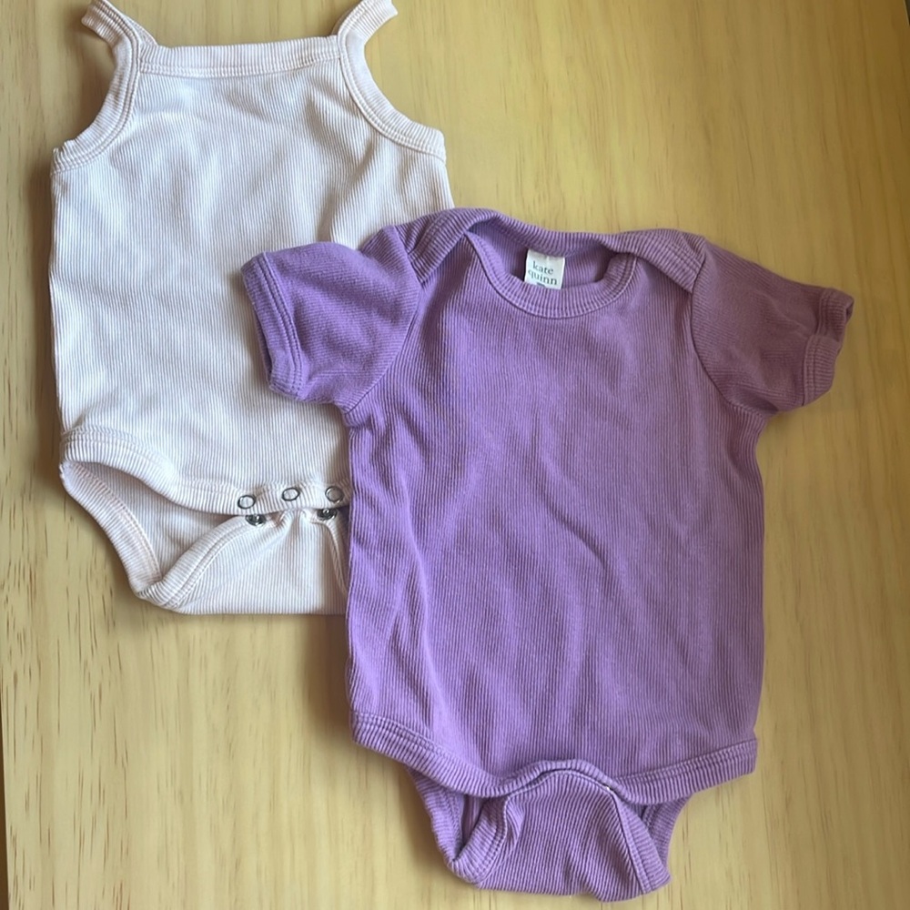 Set of two onsies Kate Quinn skinny rib organic cotton